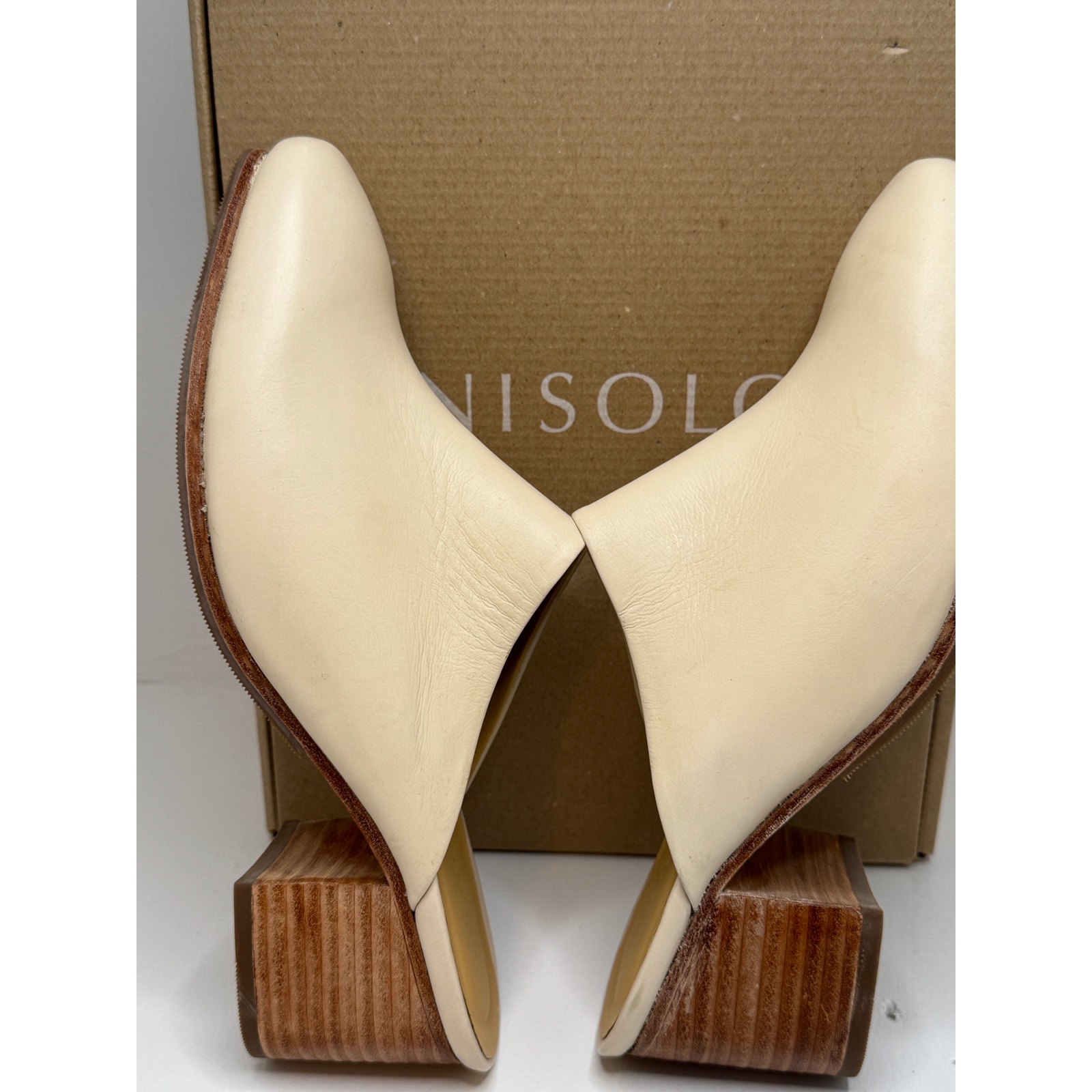 Nisolo All-Day Heeled Mule - Color Bone - Leather - Size 10 - New In Box